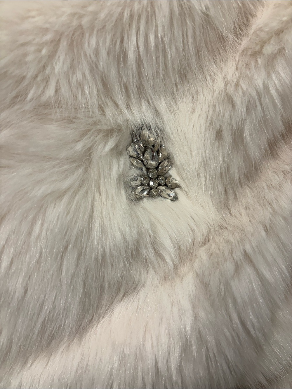 Luxury Cream Faux Fur Teddy Jacket with Jeweled Closures - Picture 7 of 8